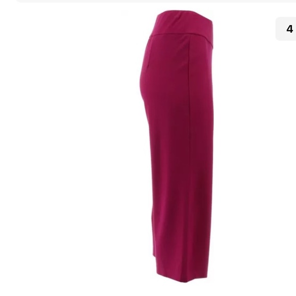 Bob Mackie Knit Twill Gaucho Pants Raspberry XL NEW - Picture 4 of 5